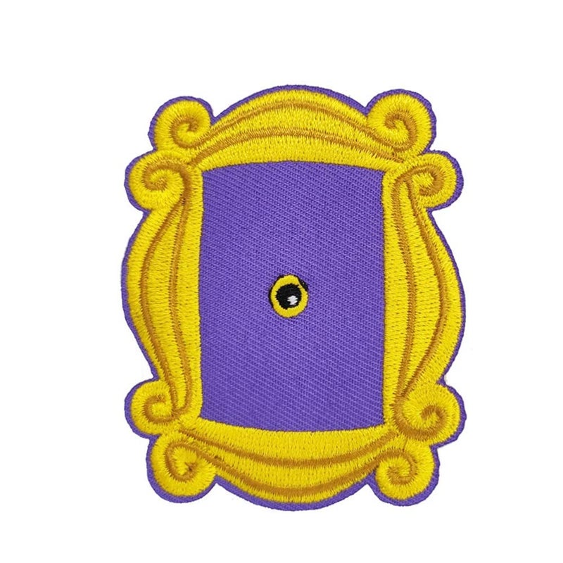 Cute-Patch 3'' Friends Gold Picture Frame Embroidered Iron on sew on Patch Hat Pin - Image 1